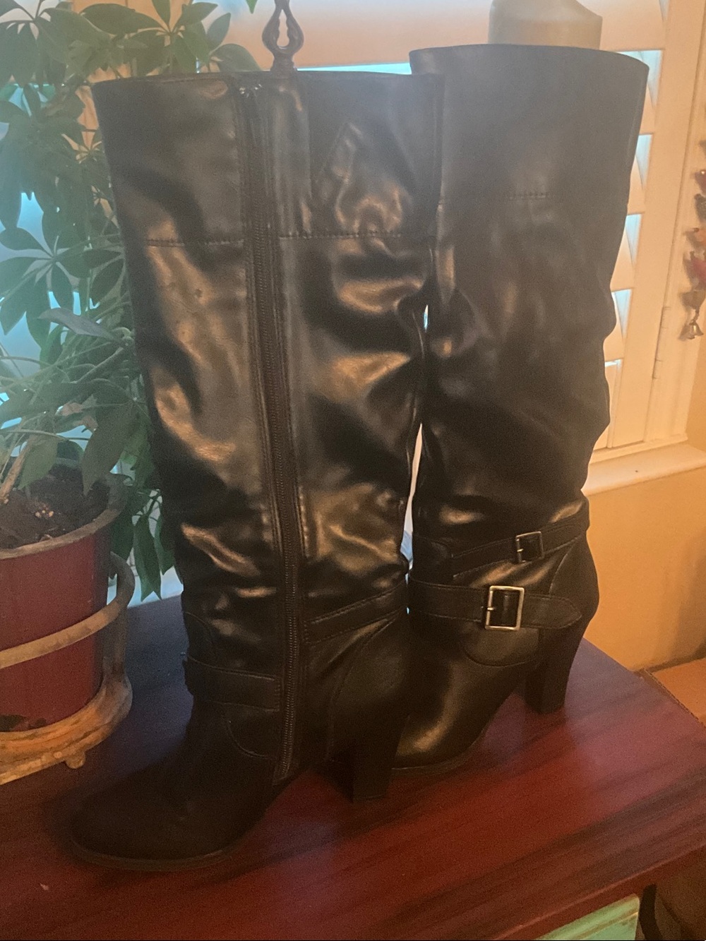 Style & Co. Black Mid-Calf Buckle Heeled Boots - Picture 4 of 12